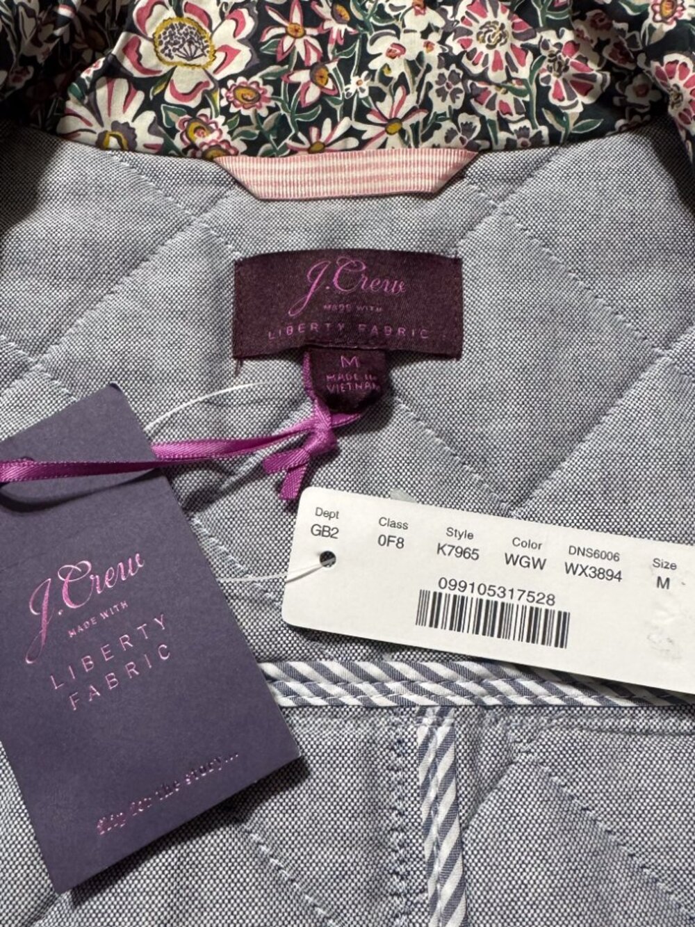 J.Crew Quilted Downtown Field Jacket Liberty Garden Floral Print NWT Womens Med - Picture 4 of 13